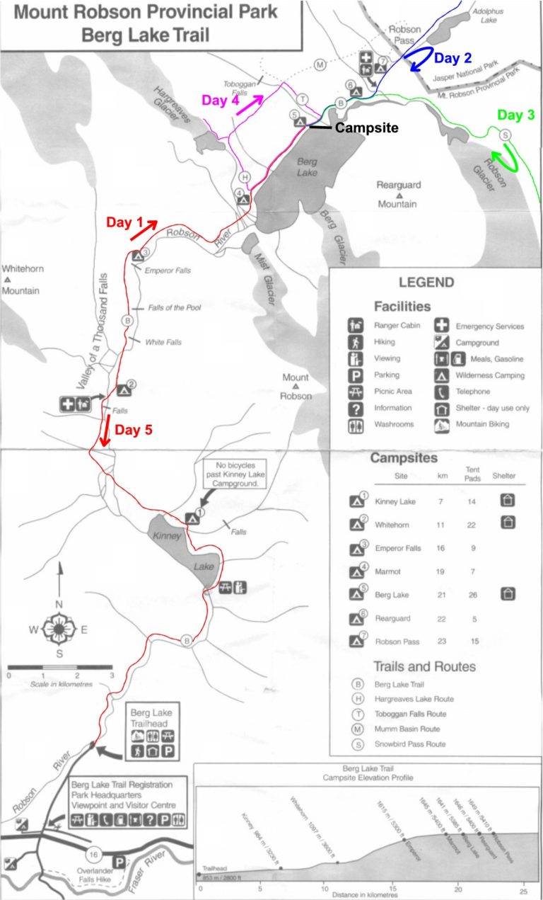 Map and description – Berg Lake